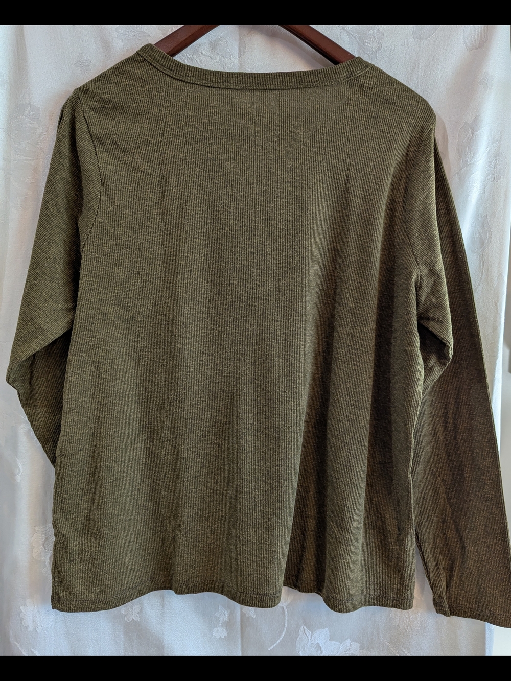 Sonoma Olive Green Long Sleeve Henley Top - Picture 2 of 2